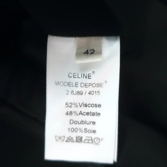 Celine Sleeveless Peplum Dress Black Crepe Size 42 - Picture 7 of 7